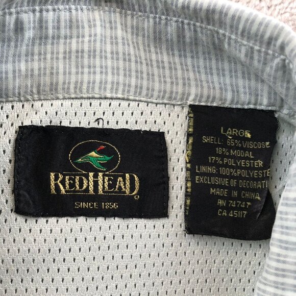 RedHead Men's Fishing Shirt Large Short Sleeve Caped and Vented Plaid Button Up - Picture 11 of 13